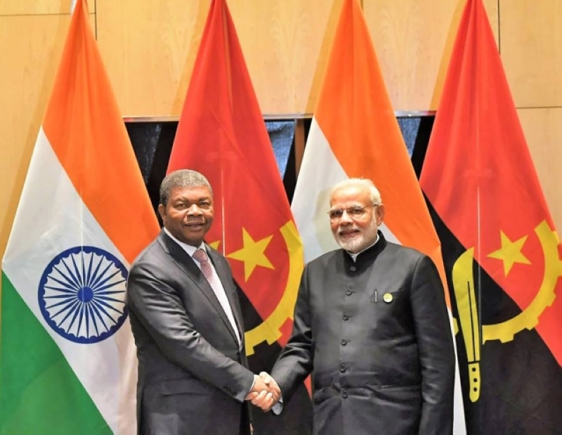 Le Président angolais, João Lourenço, et le Premier ministre indien, Narendra Modi