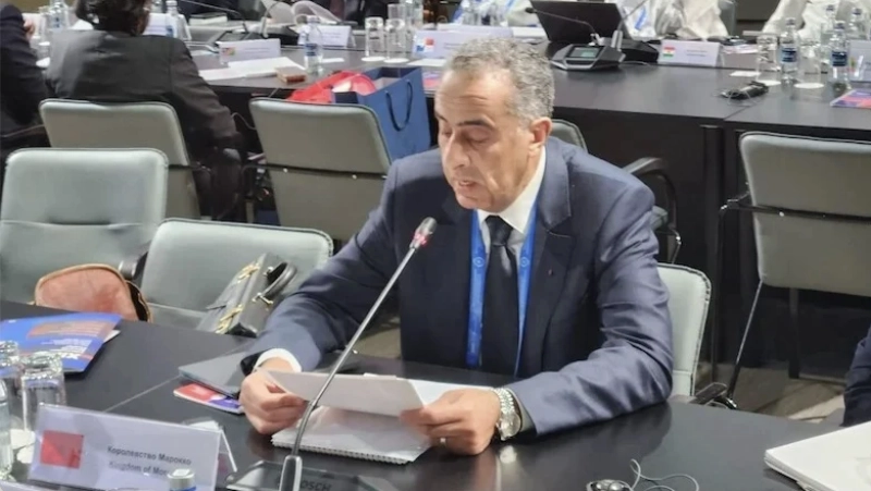 Abdellatif Hammouchi prononçant une allocution à la rencontre de Moscou