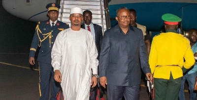 Le président de la Guinée Bissau, Umaro Sissoco Embalo et son homologue tchadien, Mahamat Idriss Deby