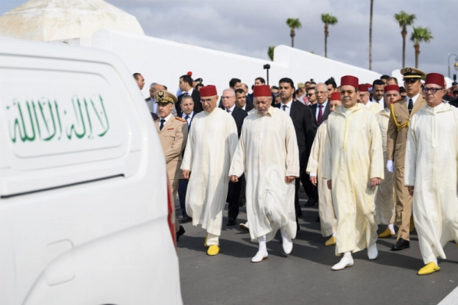 Obsèques à Rabat de feu Abdelhak Lamrini en présence de SAR le Prince Moulay Rachid