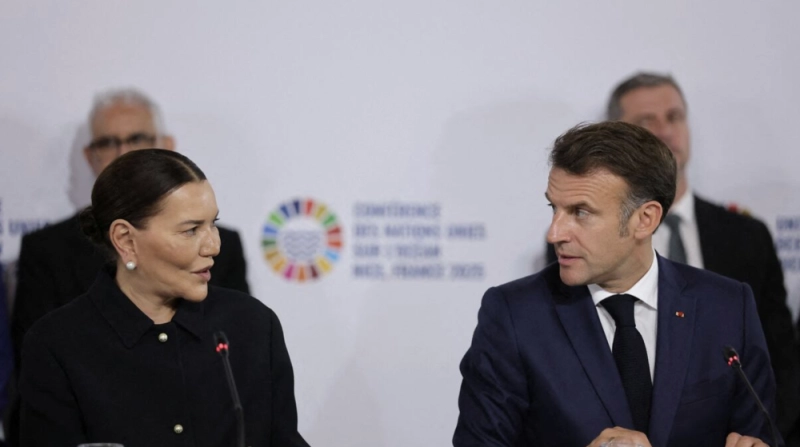 SAR La Princesse Lalla Hasnaa et le Président français Emmanuel Macron coprésidant le sommet «L’Afrique pour l’Océan»