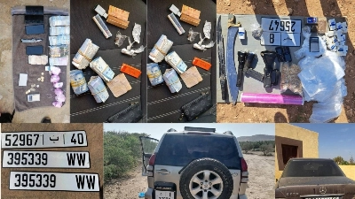 Aperçu sur les outils, armes blanches et argent saisis.