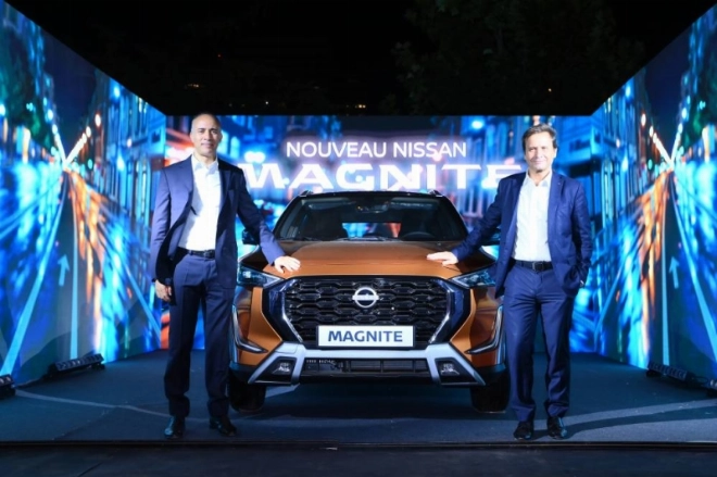 Yassine Benmassi & Jordi Vila lors de la soirée de lancement du nouveau Nissan Magnite à Casablanca.