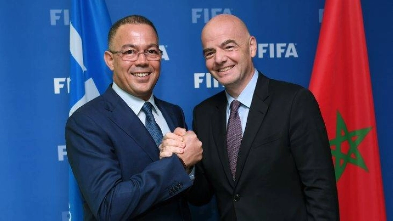 Fouzi Lekjaa et Gianni Infantino le président de la FIFA.