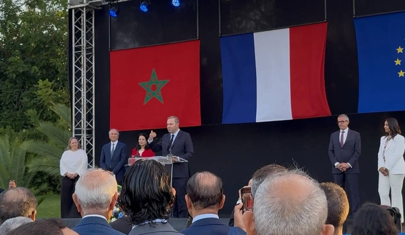 Christophe Lecourtier prononçant son allocution lors de la célébration du 14 juillet à Rabat