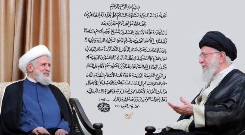 Le chef du Hezbollah chez Khamenai. C'est l'Iran qui choisit les chefs du parti.