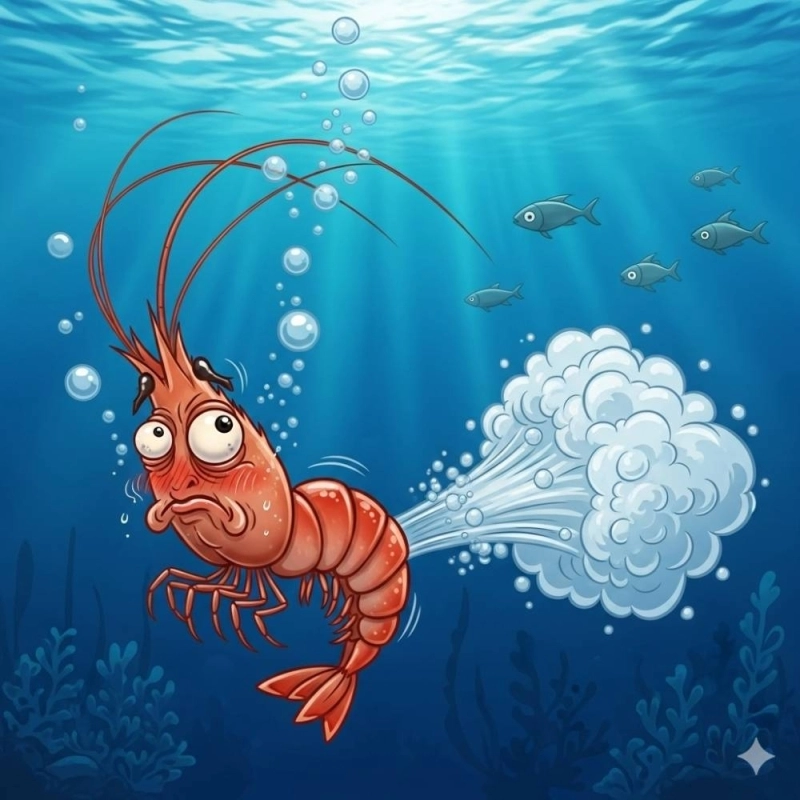 Un pet de crevette dans l'océan