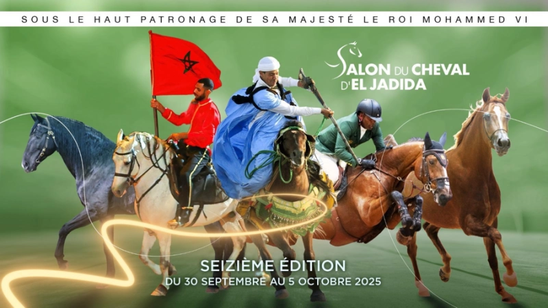 La semaine du Cheval d'El Jadida aura lieu du 30 septembre au 5 octobre 2025 au Parc des Expositions Mohammed VI.