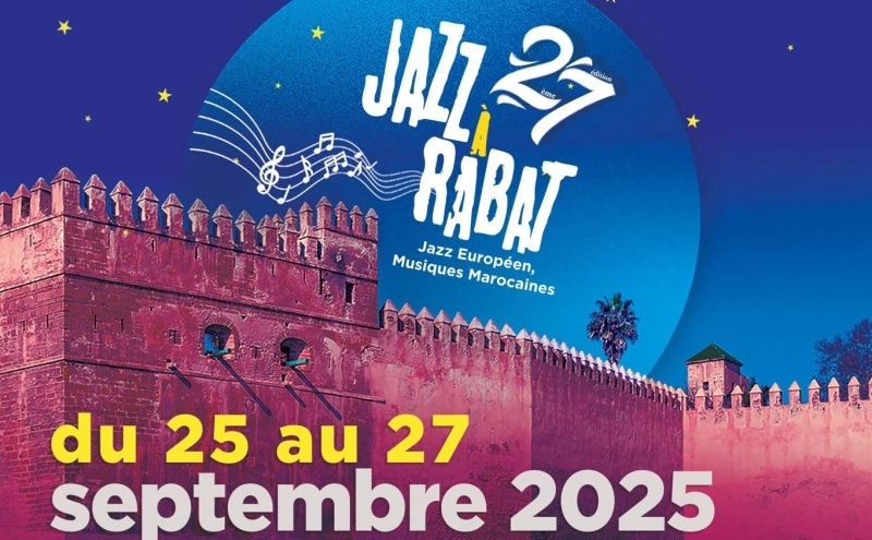 Jazz à Rabat aura lieu du 25 au 27 septembre 2025 à l’amphithéâtre du Parc Hassan II de Rabat.