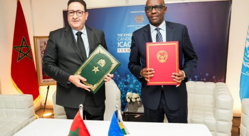 L’accord a été paraphé à Montréal, en marge de la 42ᵉ assemblée de l’Organisation de l’aviation civile internationale (OACI), par Prosper Higiro, ambassadeur du Rwanda au Canada, et Abdessamad Kayouh, ministre du transport et de la logistique.