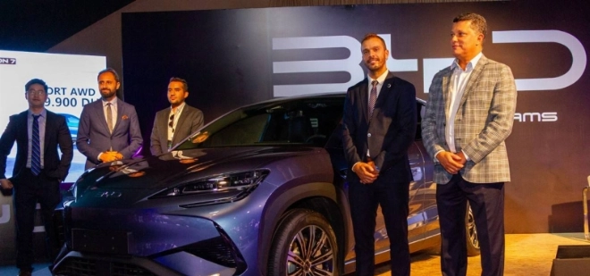 Adil Bennani, DG d'Auto Nejma, lors du lancement du BYD Sealion 7 au Salon Auto Expo 2025.