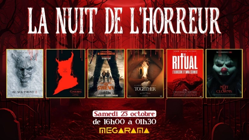 La Nuit de l'Horreur se déroulera de 16H jusqu'au petit matin dans plusieurs salles du Royaume.