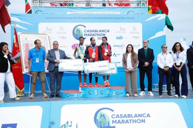 La Marocaine Keltoum Bouasriya simpose en 2h 29min 49sec- Marathon de Casablanca 2025.