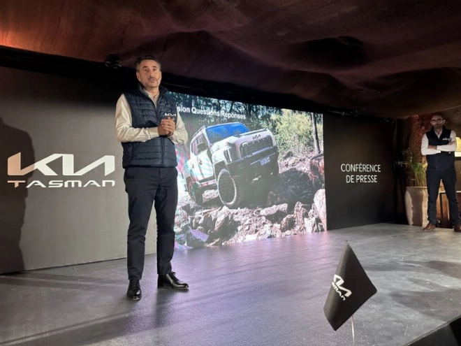 Cédric Veau, DG de Kia Maroc lors de la conférence de presse du lancement du nouveau kia Tasman au Domaine Limoune- Oulad Taima- Agadir.