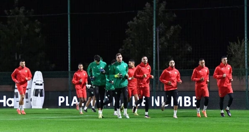 Entraînement des Lions de l'Atlas au Complexe Mohammed VI de Football.
