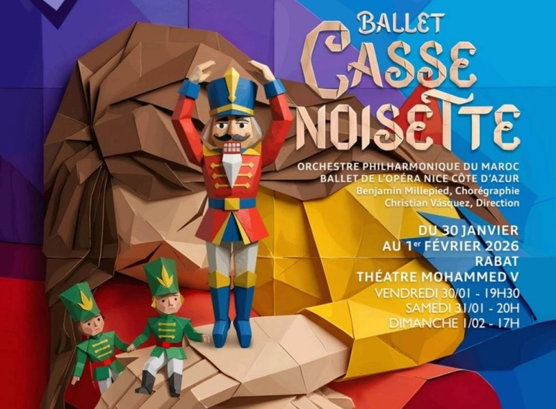 Ballet Casse-Noisette aura lieu du 30 janvier au 1er février 2026, au Théâtre Mohamed V à Rabat.