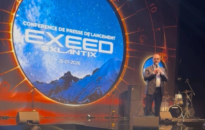 Souhail Houmaini, DG M-Atutomotiv lors du lancement de la marque EXEED à Casablanca.
