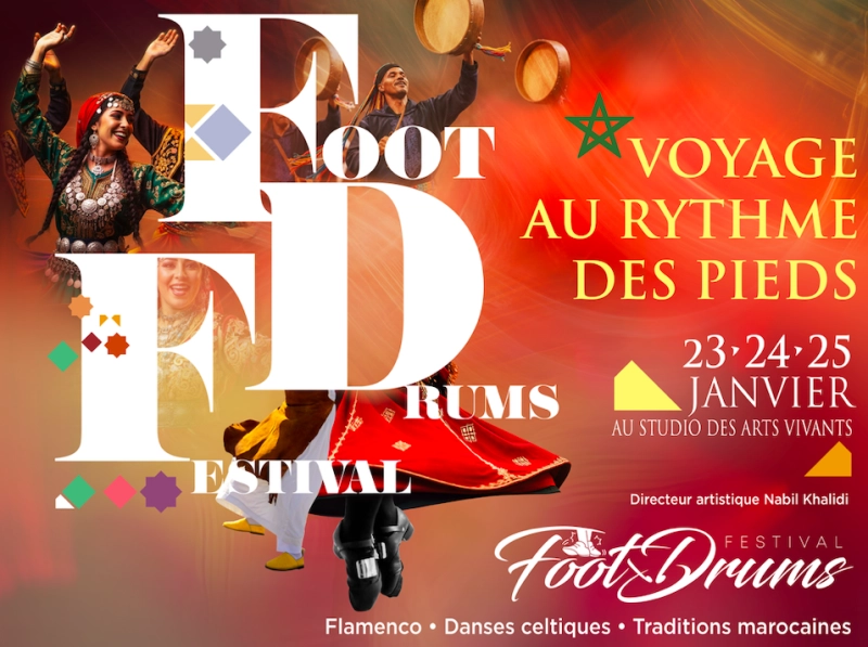 La 1ère édition de Foot & Drums aura lieu du 23 au 25 janvier 2026 au Studio des Arts Vivants à Casablanca.