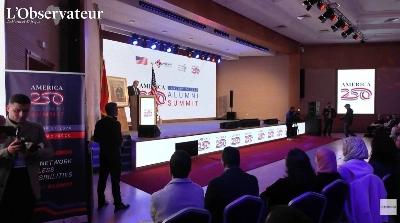 Benjamin Ziff, Chargé d’Affaires de la Mission américaine au Maroc, prenant la parole à l'ouverture des célébrations