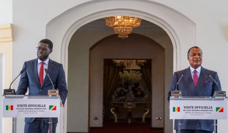Les présidents de la République du Congo, Denis Sassou Nguesso, et de la République du Sénégal, Bassirou Diomaye Faye,