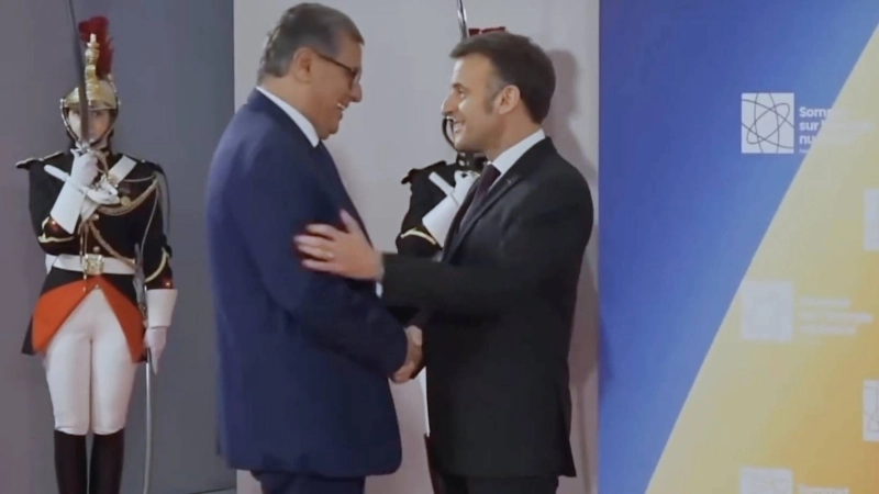 Le Président Macron recevant le chef du gouvernement, Aziz Akhannouch