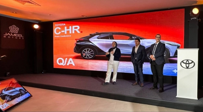Conférence de presse du lancement du nouveau Toyota C-HR au showroom de Bouskoura à Casablanca.