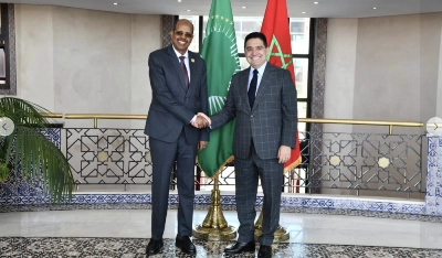 Nasser Bourita recevant Mahmoud Ali Youssouf