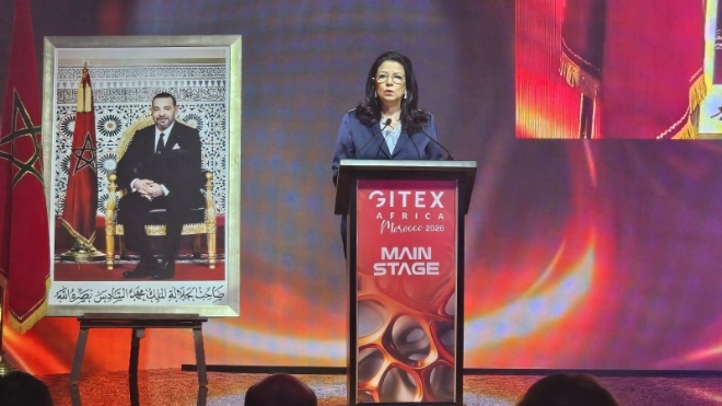 Amal El Fallah Seghrouchni, ministre de la transition numérique et de la réforme de l'Administration lors de l'ouverture de Gitex Africa 2026.