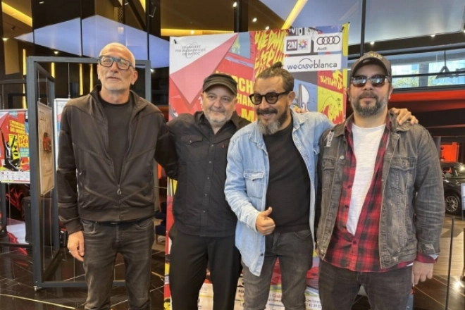 Le groupe Hoba Hoba Spirit dans le Showroom Audi Anfa à Casablanca.