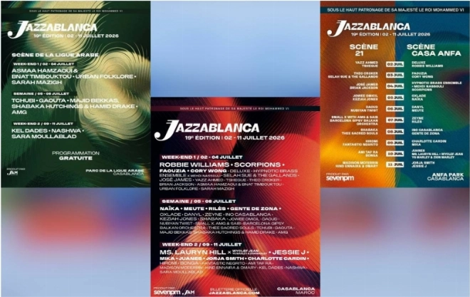 La 19e édition de Jazzablanca proposera 40 concerts à Anfa Park, et 10 concerts gratuits au Parc de la Ligue Arabe.