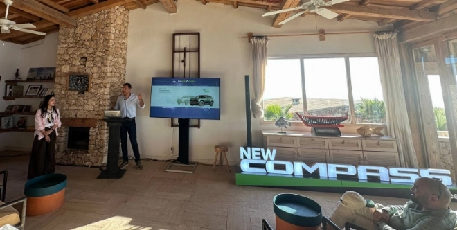 Mehdi Laghzaoui, Directeur de la marque Jeep au Maroc lors de la conférence de presse du nouveau Jeep Compass à Oualidia.