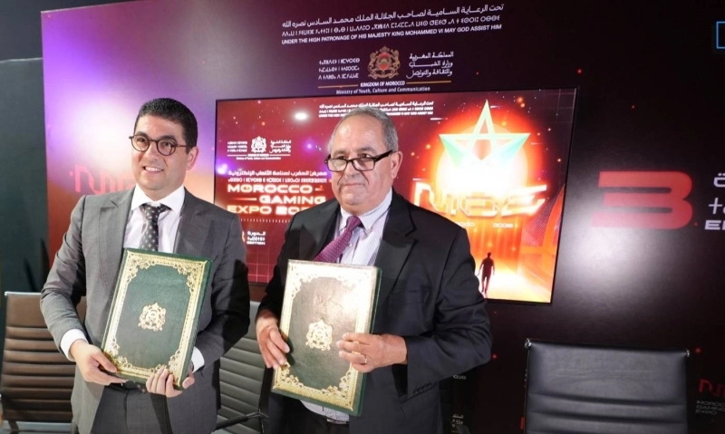 Le Minisstère de la Jeunesse, de la Culture et de la Communication (Mohamed Bensaid) signe une convention avec la CNDP en marge du Morocco Gaming Expo 2026 à Rabat.