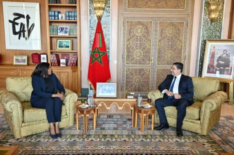 La ministre bissau-guinéenne des Affaires étrangères, Fatumata Jau, à l’issue de sa rencontre avec son homologue marocain, Nasser Bourita.