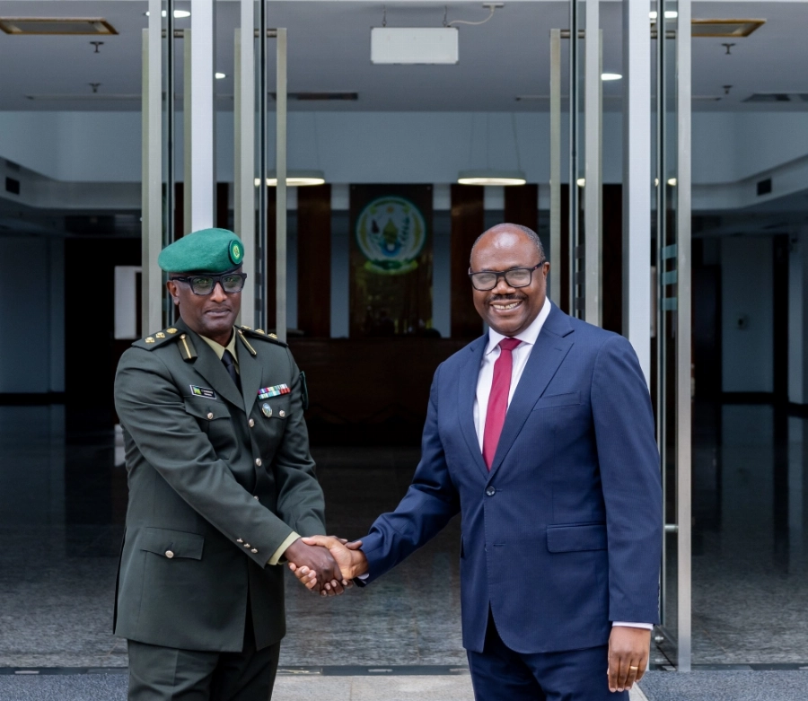 Prime Minister Justin Nsengiyumva and the new Military Prosecutor General Col. Charles Sumanyi. Prime Minister Justin Nsengiyumva and the new Military Prosecutor General Col. Charles Sumanyi.