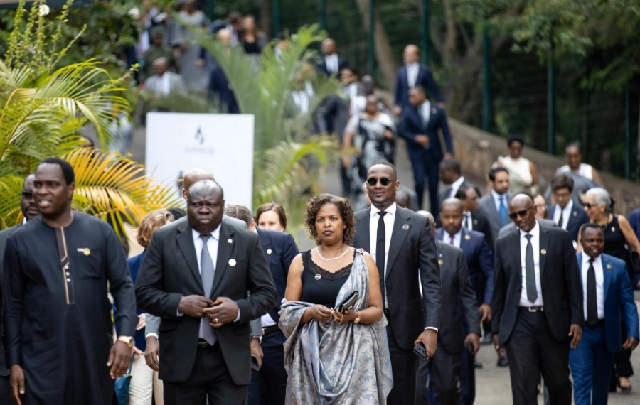 Mourners arrive at Kigali Genocide Memorial. Mourners arrive at Kigali Genocide Memorial.
