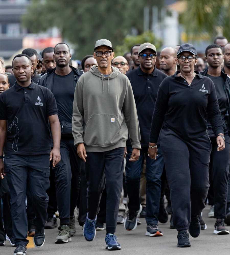 Kagame and First Lady during the Walk to Remember. Kagame and First Lady during the Walk to Remember.