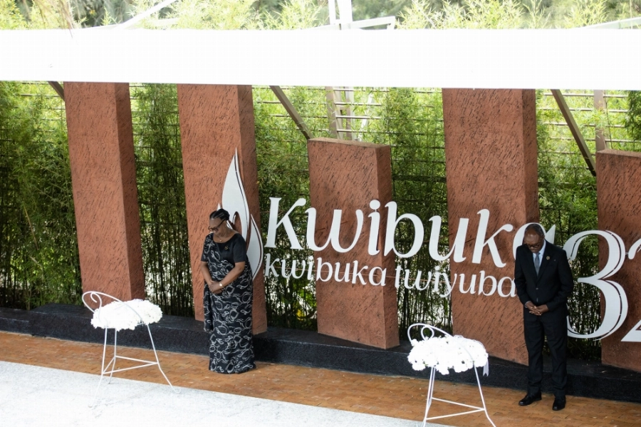 IBUKA President, Philbert Gakwenzire pays respect to the victims. IBUKA President, Philbert Gakwenzire pays respect to the victims.