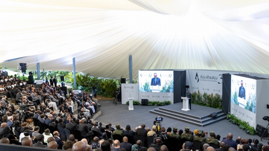 Delegates follow President Kagame's remarks at the event. In his address, President Kagame stressed that the country has learned from its past and will not allow a recurrence of the atrocities witnessed in 1994: “No one will ever die like that again. You cannot kill someone twice.” Delegates follow President Kagame's remarks at the event. In his address, President Kagame stressed that the country has learned from its past and will not allow a recurrence of the atrocities witnessed in 1994: “No one will ever die like that again. You cannot kill someone twice.”