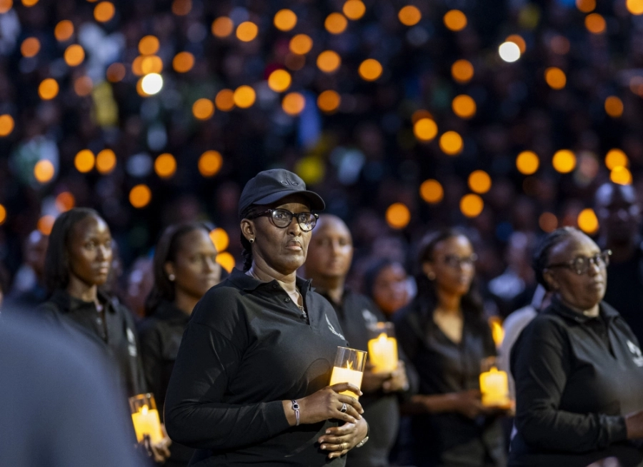 First Lady and other mourners during the Night of Vigil at BK Arena First Lady and other mourners during the Night of Vigil at BK Arena