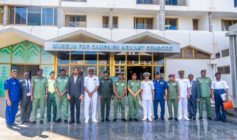 The Nigerian officers pose for a group photo at the Campaign Against the Genocide Museum to gain deeper insight into Rwanda’s history and recovery journey. The Nigerian officers pose for a group photo at the Campaign Against the Genocide Museum to gain deeper insight into Rwanda’s history and recovery journey.
