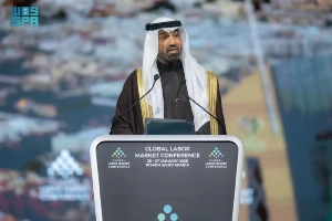 Minister of Human Resources and Social Development Ahmed Al-Rajhi inaugurating the 3rd Global Labor Market Conference (GLMC) in Riyadh on Monday.
