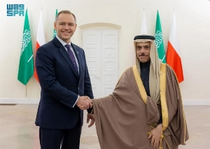 Polish President Karol Nawrocki received Saudi Foreign Minister Prince Faisal bin Farhan on Monday at the presidential palace in Warsaw.