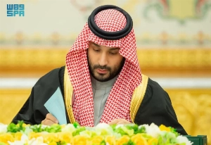 Crown Prince and Prime Minister Mohammed bin Salman chairs the Cabinet session in Riyadh on Tuesday.