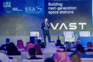 Max Haot, CEO of Vast Space, speaks at the Space Debris Conference 2026 in Riyadh.