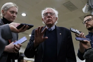 U.S. Sen. Bernie Sanders speaks to reporters at the U.S. Capitol on January 29, 2026. The U.S. Senate is working to resolve a dispute over immigration enforcement funding and avoid a government shutdown. —EPA