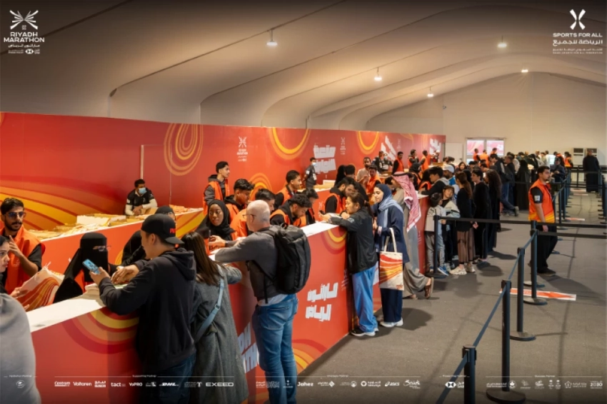 Attendees will complete the registration process in preparation for Saturday's marathon. (X @SportsforAll_sa)