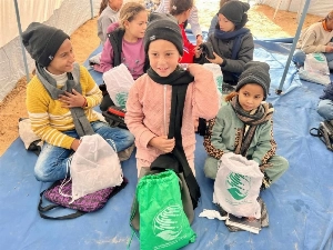 King Salman Humanitarian Aid and Relief Center is distributing warm clothing and food baskets in southern Gaza. (spa)
