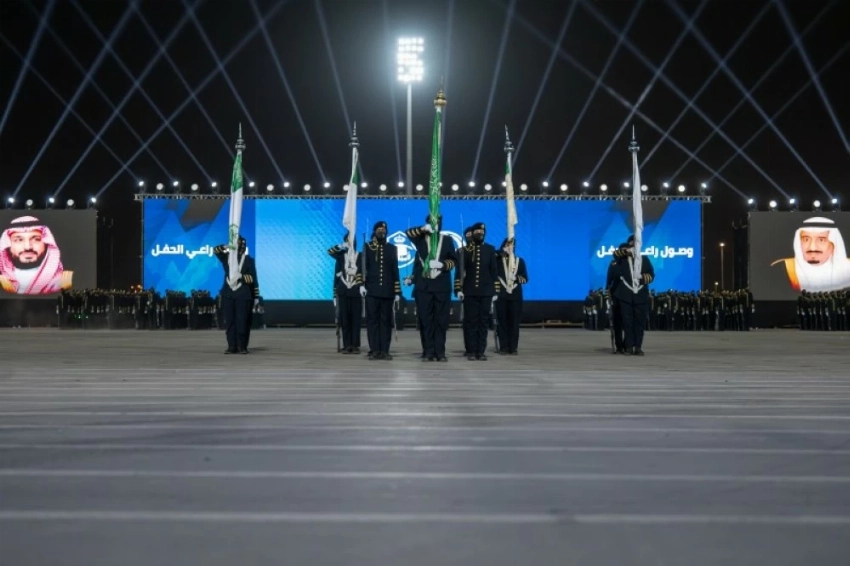 Graduating female soldiers demonstrate discipline and readiness during drills at the ceremony marking the completion of their training with Saudi Arabia’s Public Security. (SPA)