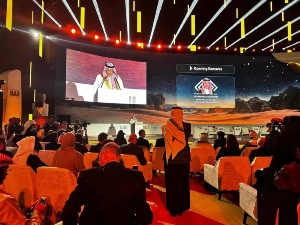 Saudi Minister of Finance Mohammed Al-Jadaan delivering opening speech at the 2026 AlUla Conference for Emerging Market Economies on Sunday.