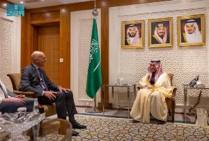 Saudi Arabia's Foreign Minister Prince Faisal bin Farhan met with Tom Barrack, the US special envoy for Syria, in Riyadh on Sunday.